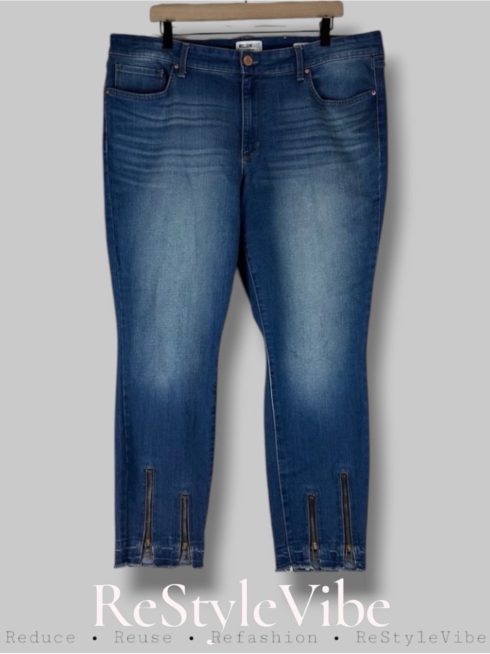 WILLIAM RAST Women’s Size 18W Denim Jeans High Rise Skinny Fit Zipper Stretch